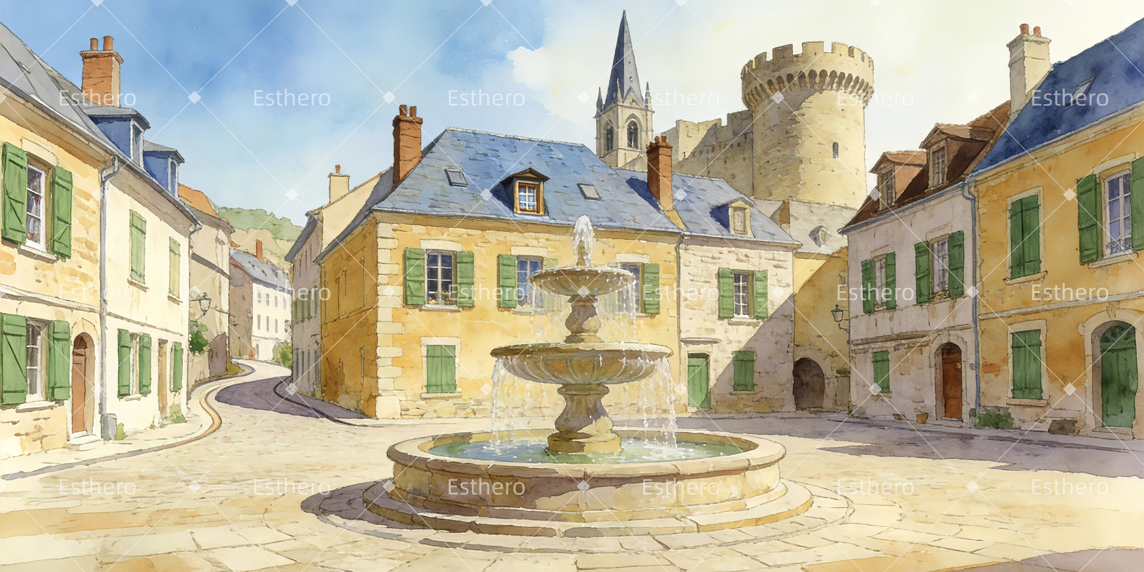 Fond de Scène Place Village GQ63-T31