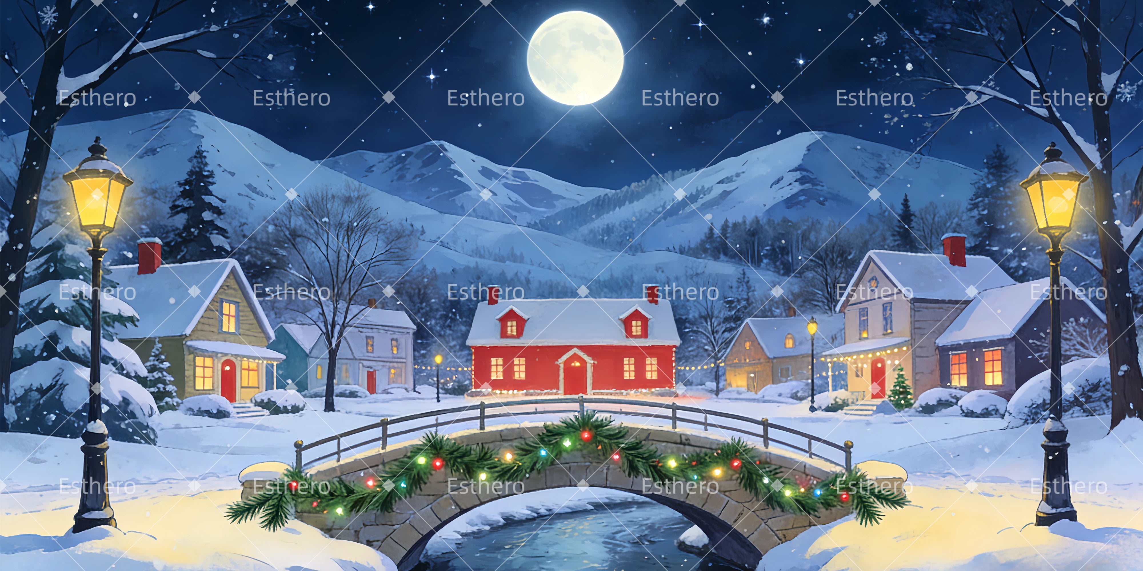 Toile de fond au Théâtre Village Noël GQ63-T44