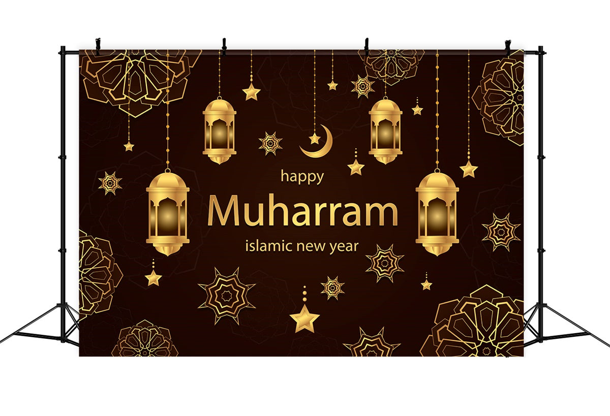 Toile de fond Eid Mubarak Nuit Sainte Muharram Lanternes XY2-75
