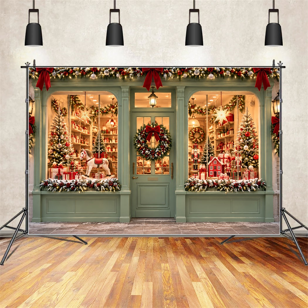 Fond De Noël Bonbon Sucre Boutique Jouets Vert Menthe ZTT610-20