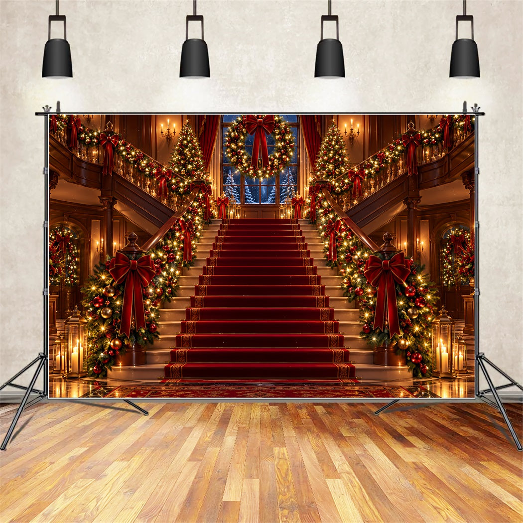 Fond De Noël Escalier Tapis Rouge Orné ZTT610-25