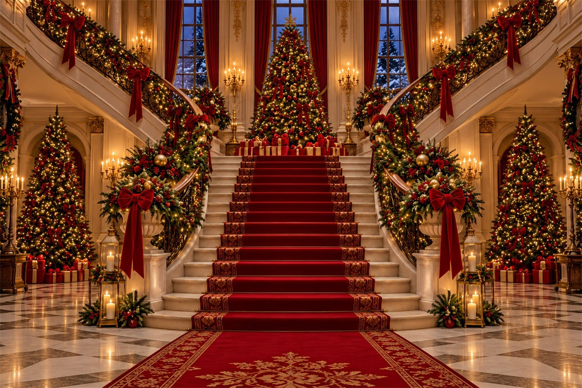 Fond De Noël Salon Escalier Impérial Festif ZTT610-28