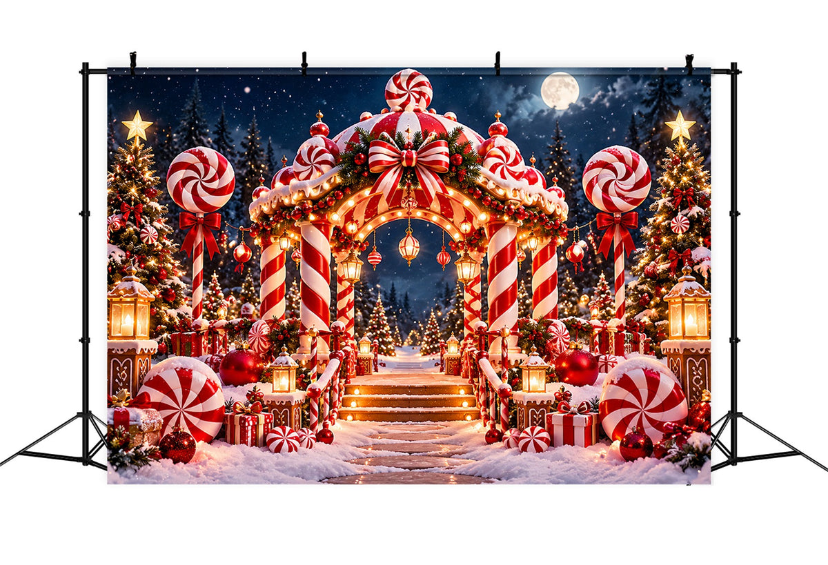 Fond De Noël Entrée Pays Des Bonbons Menthe Poivrée ZTT610-48