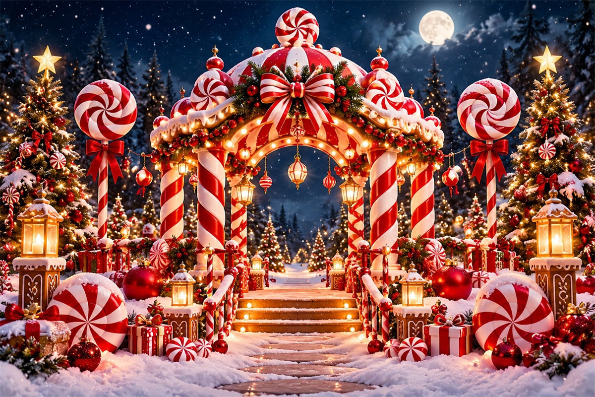 Fond De Noël Entrée Pays Des Bonbons Menthe Poivrée ZTT610-48