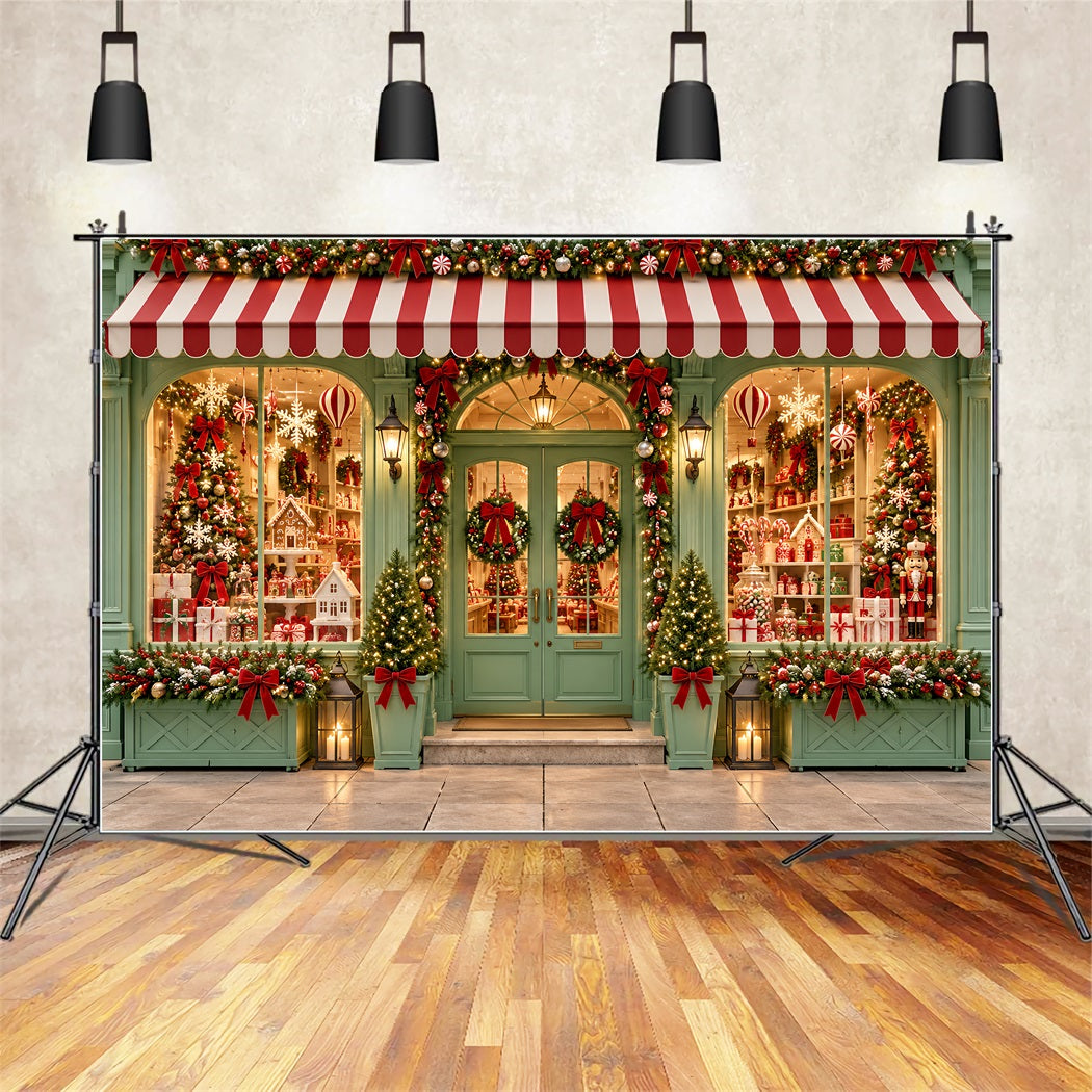 Fond De Noël Bonbon Sucre Vitrine Cadeaux Vert Menthe Joyeux Noël ZTT610-50
