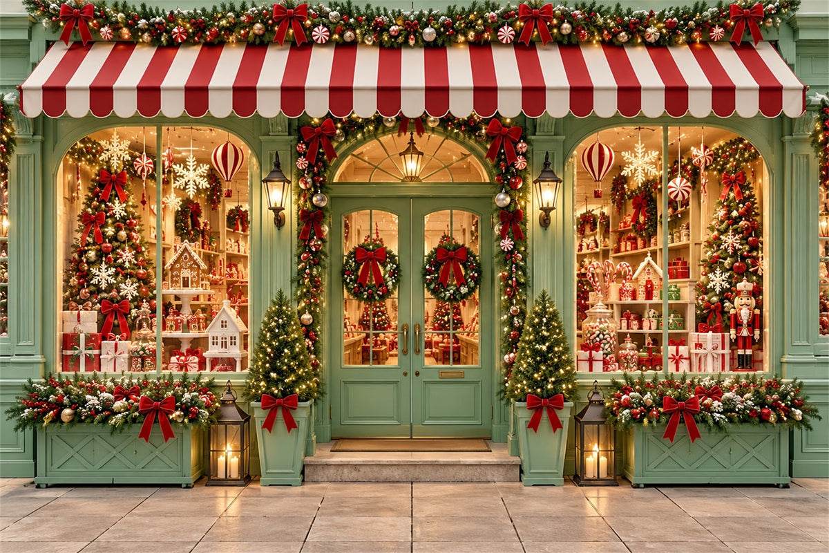 Fond De Noël Bonbon Sucre Vitrine Cadeaux Vert Menthe Joyeux Noël ZTT610-50