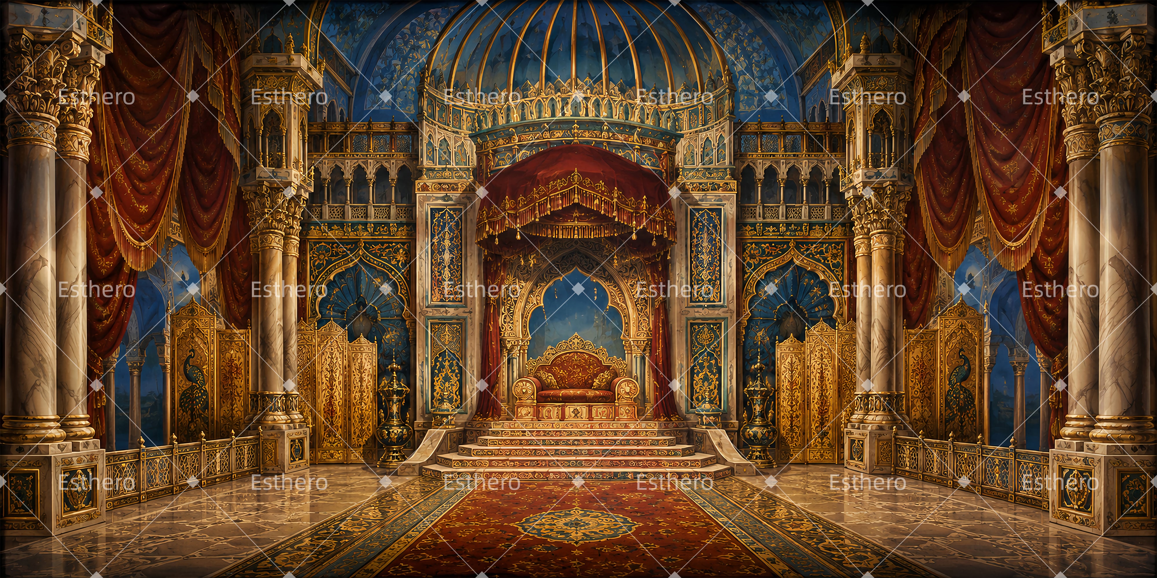 Toile de fond salle d’audience royale décor d’église ZTT65-T43