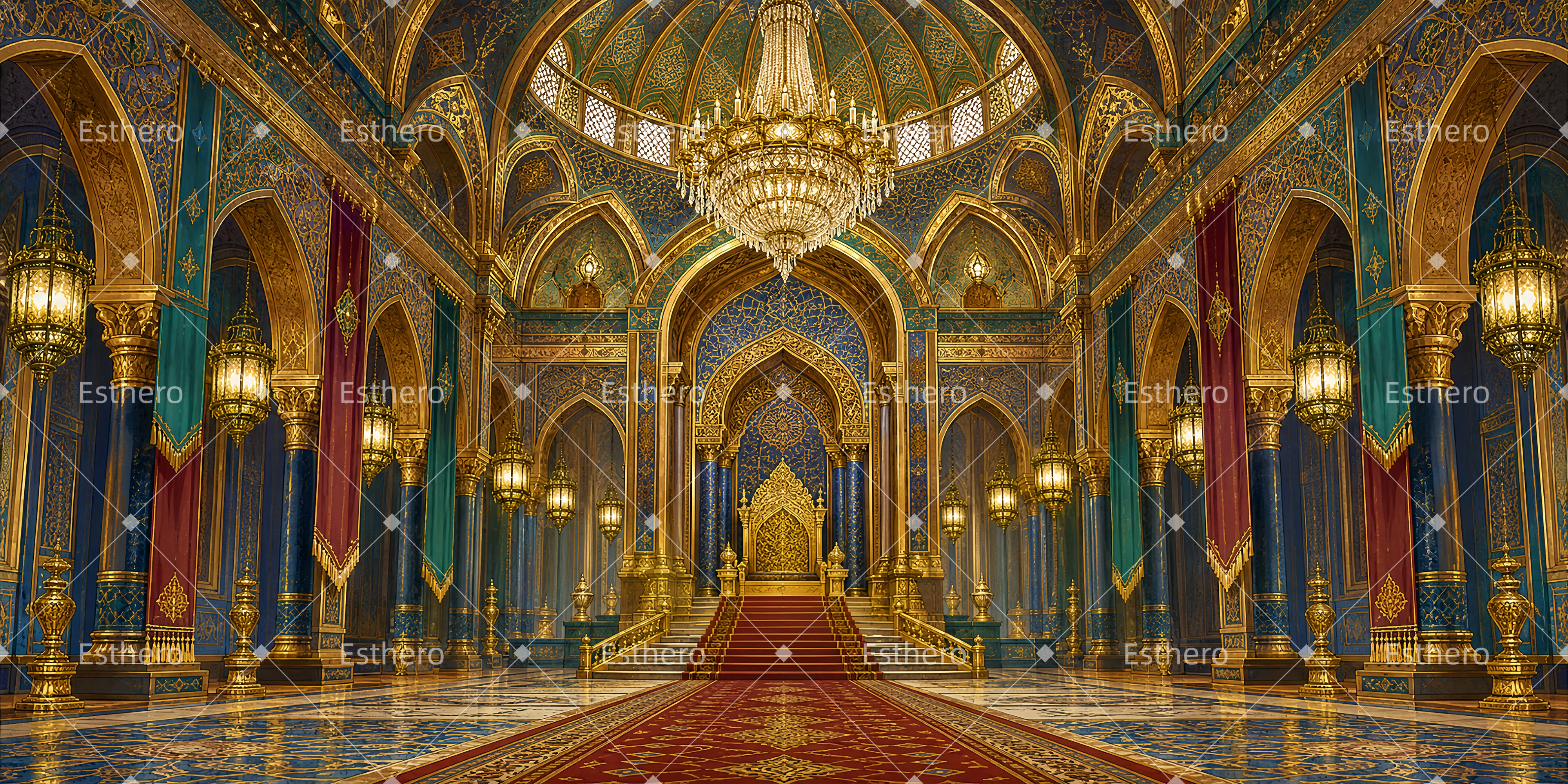 Toile de fond salle du trône royale décor d’église ZTT65-T46