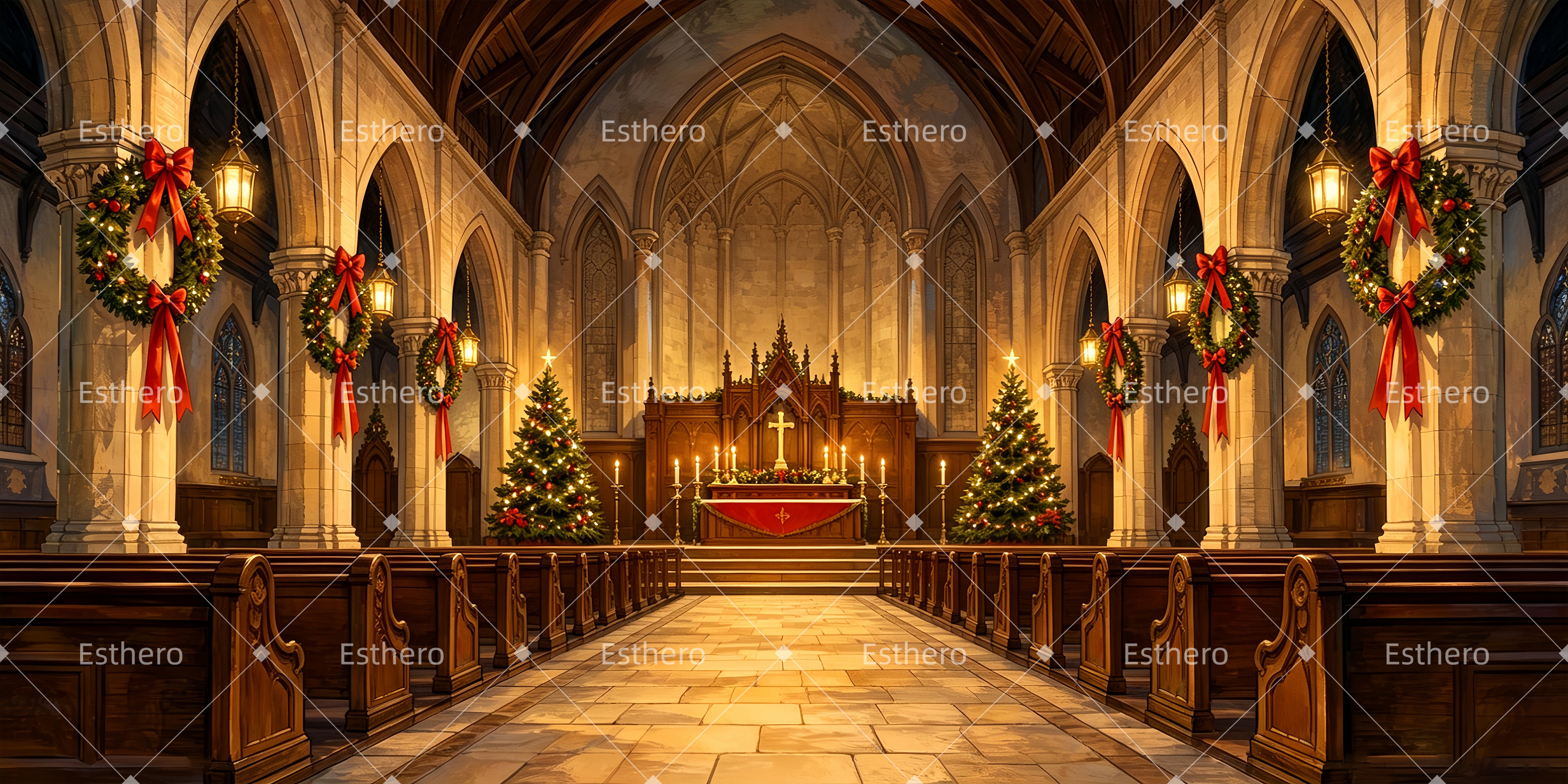 Décor de Scène Chapelle Sacrée pour Théâtre ZTT66-T112