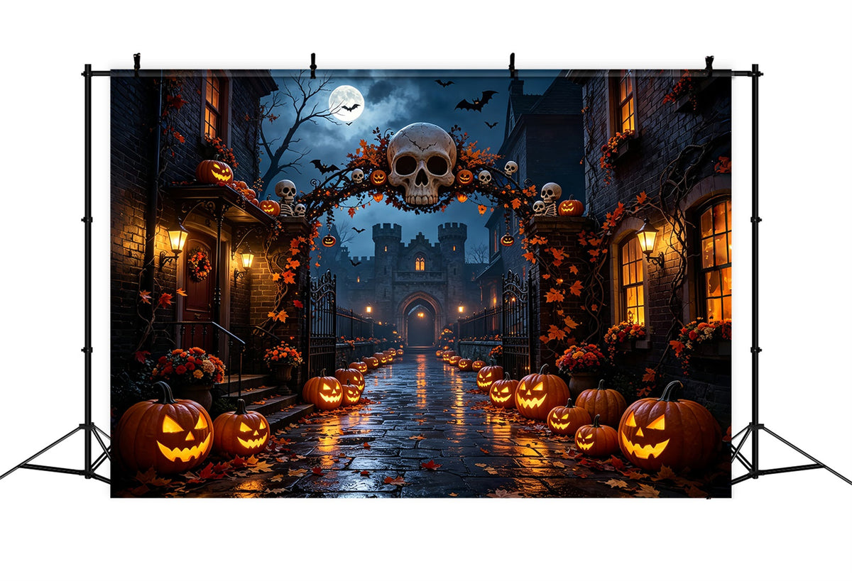 Décor De Fête D'Halloween Arche De Crânes Rue De Citrouilles Décor De Photomaton D'Halloween ZTT67-27