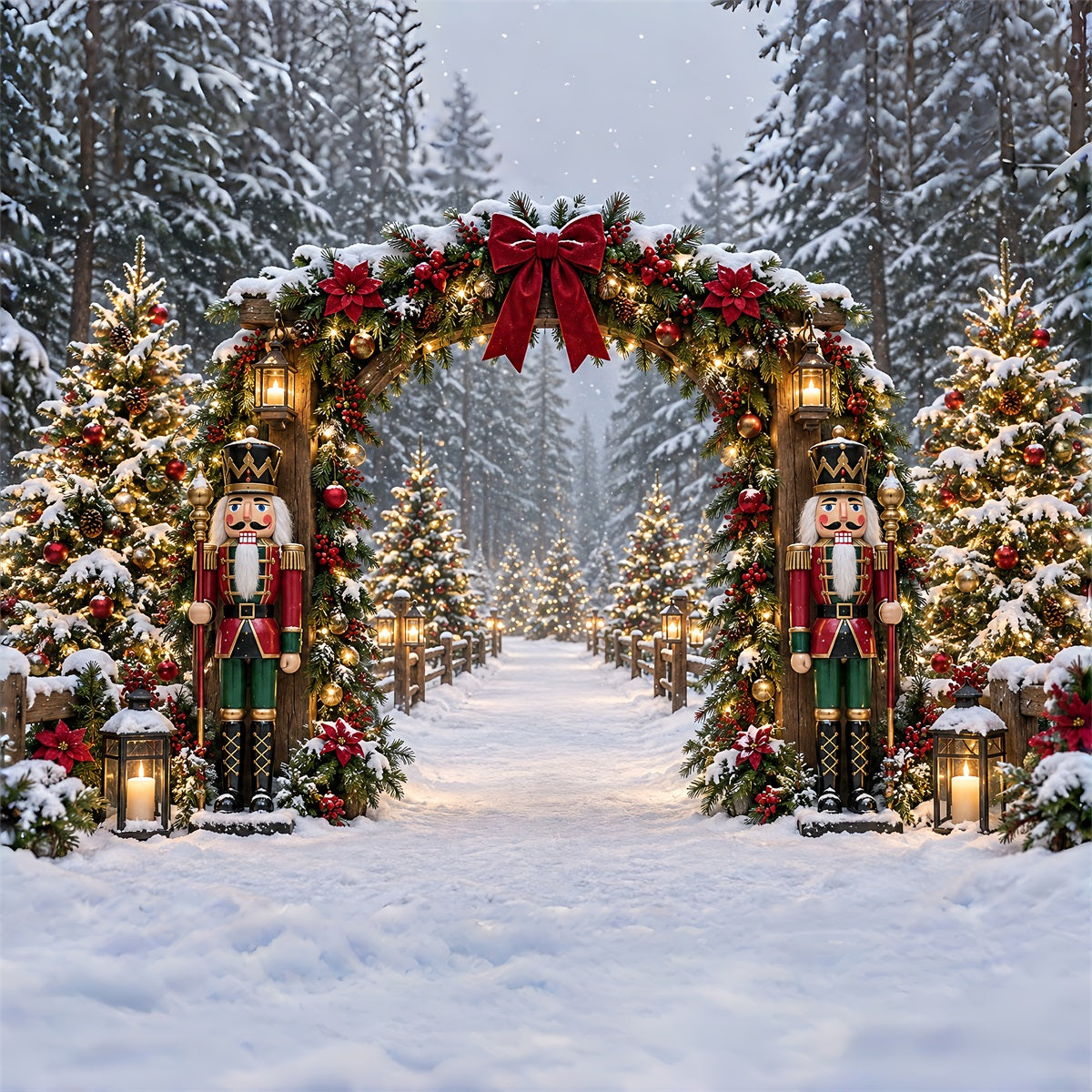 Fond De Noël Arche Guirlande Casse-Noisette Lumineuse ZTT69-79