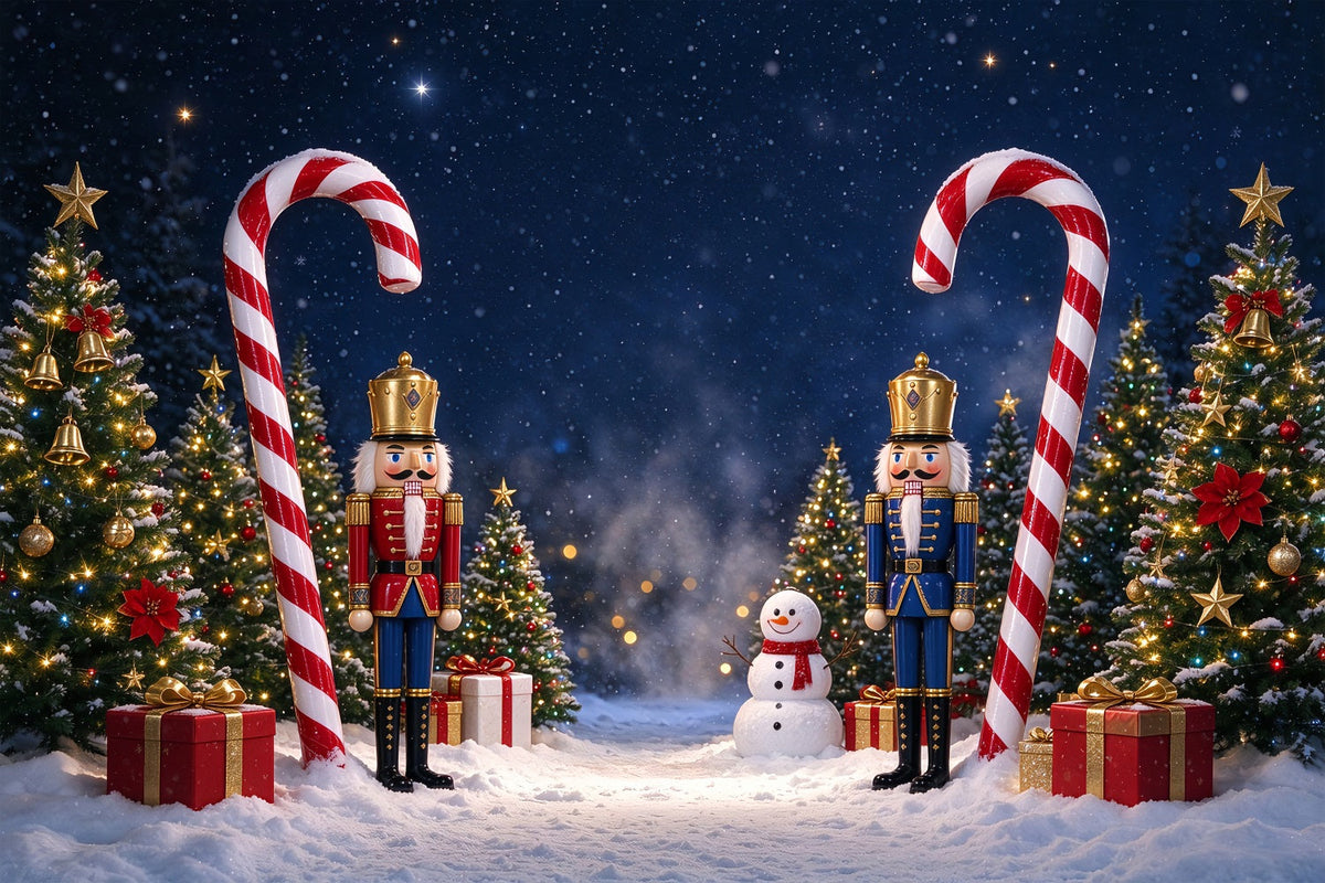 Fond Photo De Noël Neige Casse-Noisette Bonbons Sucre ZTT69-80