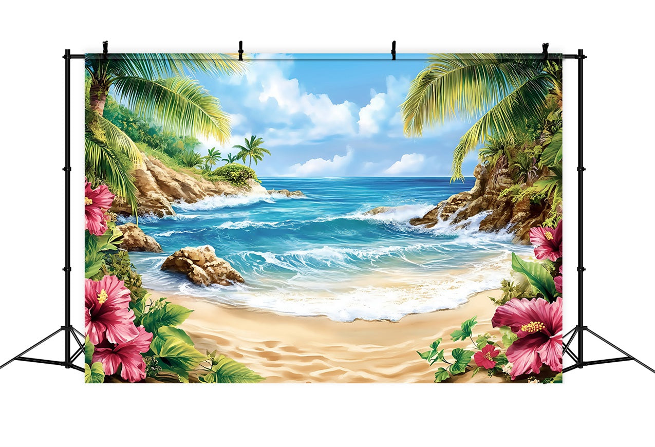 Toile de fond Été Tropicale Hibiscus ZXY3-18