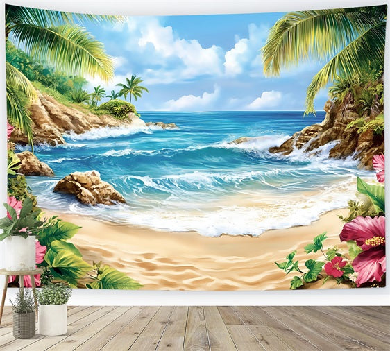 Toile de fond Été Tropicale Hibiscus ZXY3-18