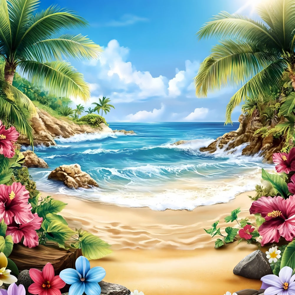 Toile de fond Été Tropicale Hibiscus ZXY3-18