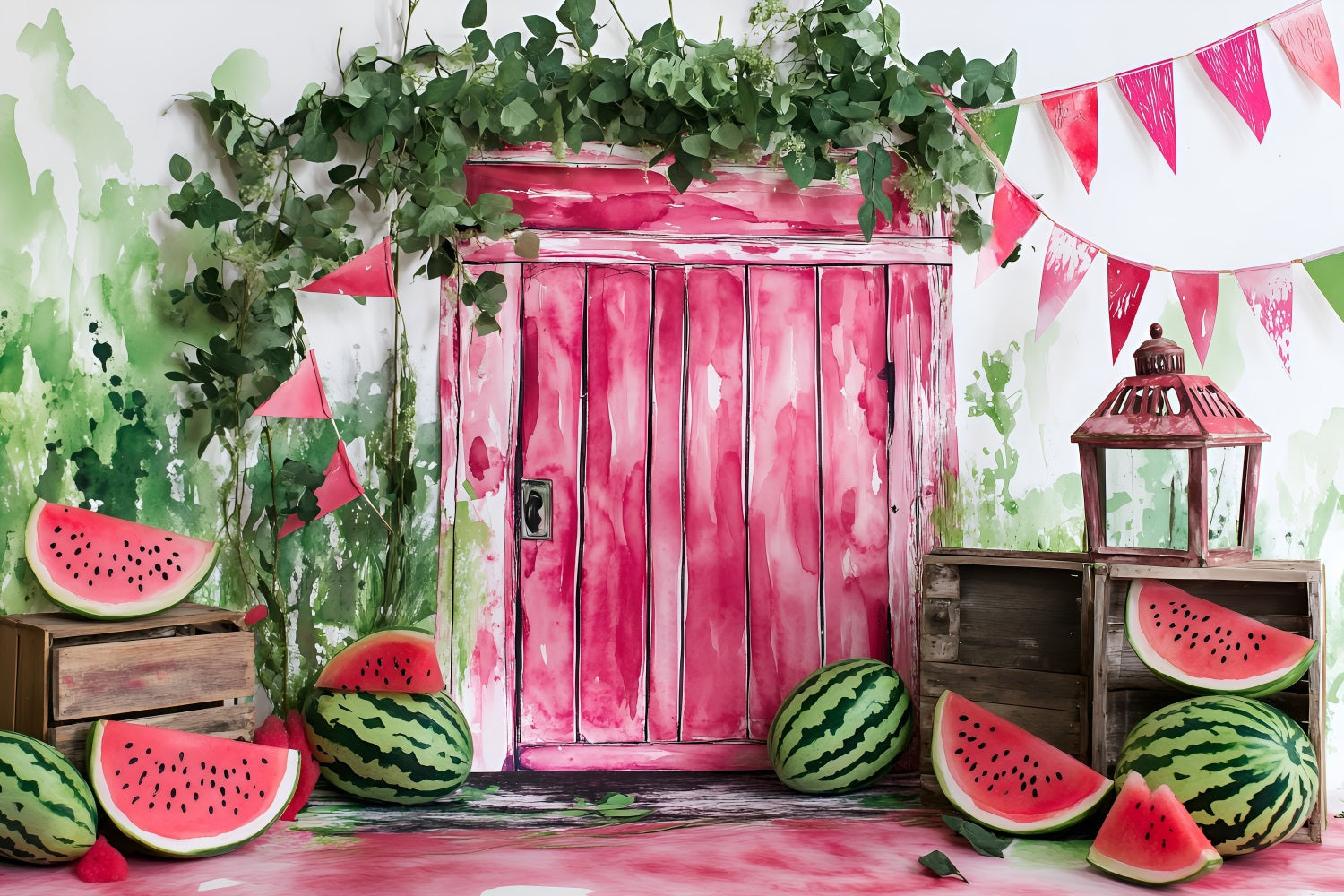 Toile de fond Été Pastèque Porte Fête ZXY3-21