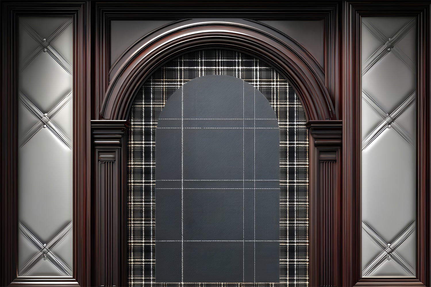 Toile de fond Photo Fête des Pères Cadre Bois Tartan ZXY5-4
