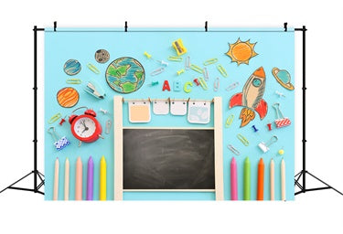 Toile de Fond de Photographie de Papeterie et Plante pour la Rentrée Scolaire BRP7-11