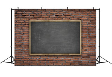 Toile de Fond de Tableau Noir et Mur de Briques pour la Rentrée Scolaire BRP7-15