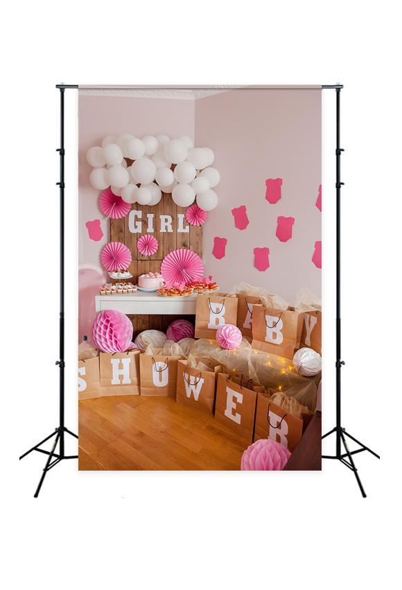 Girl Baby Shower Decorations Backdrop for Photo Studio D315