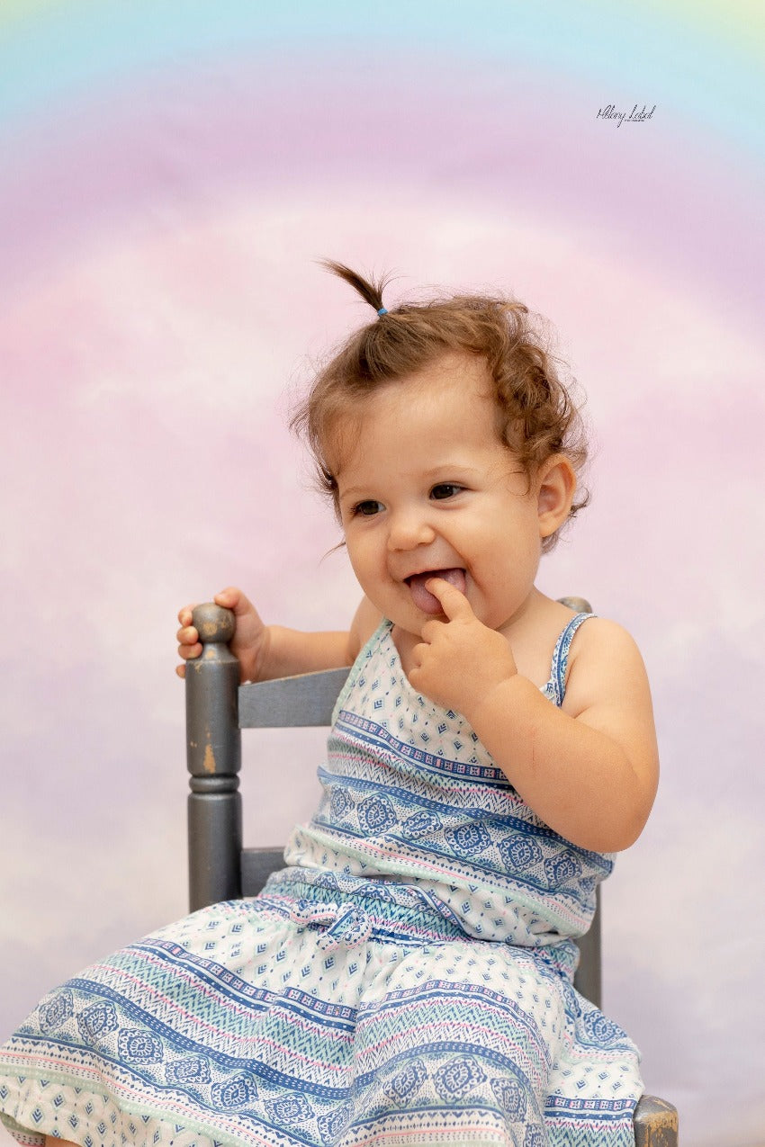 Toile de fond de nuages roses arc-en-ciel pour la photographie D810