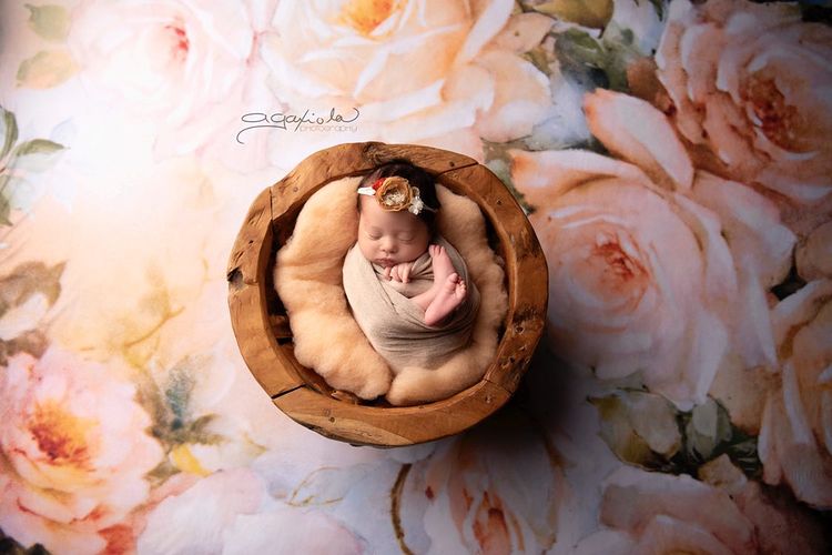 Toile de fond florale pour la photographie d'événements nuptiales F-008