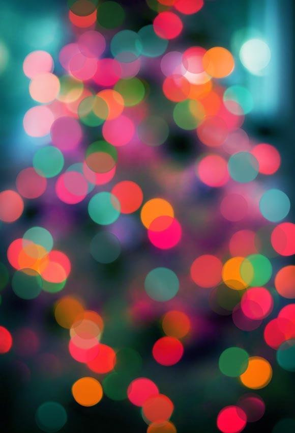 Red Green Spots Bokeh Blurry Photo Backdrop G-007