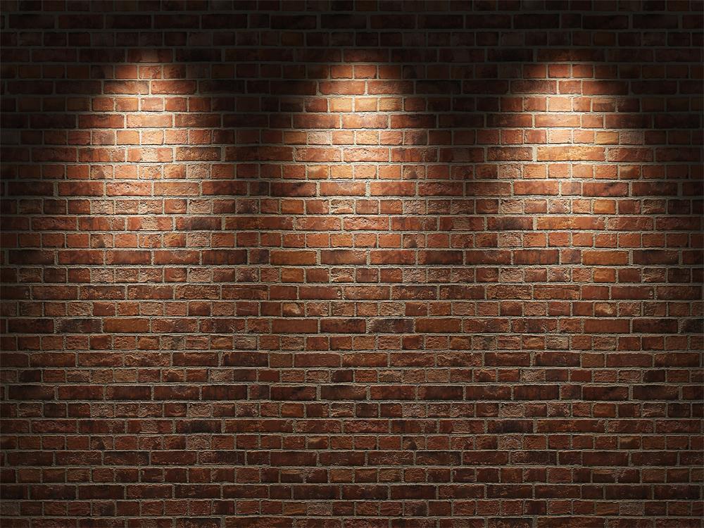 Red Vintage Brick Wall Lights Photography Backdrops G-34