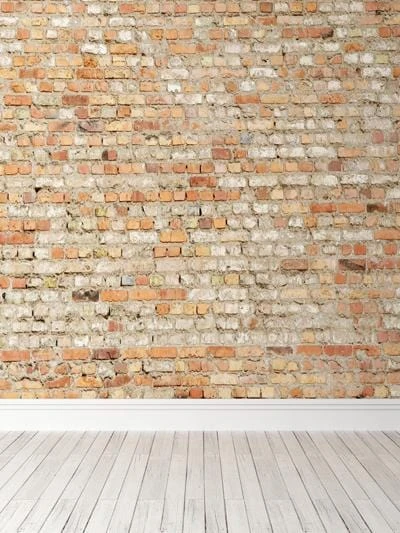 Retro Brick Wall Wooden Floor Photo Booth Backdrop G-42