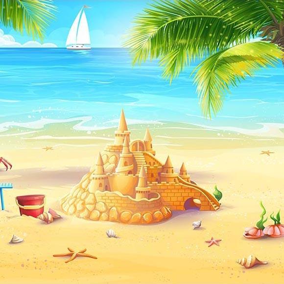 Toile de fond de plage Fond d'écran de fond de ciel bleu G-491