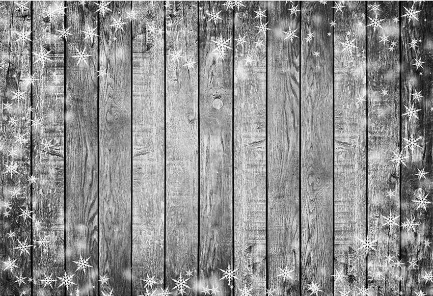 Toile de fond flocon de neige en bois gris pour les photos G-525