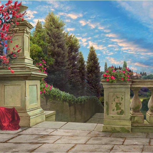 Toile de fond de bébé Dessin animé Contes de fées Toile de fond Escaliers Fond G-602