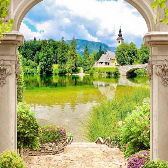 Toile de fond de porte arbres G-619