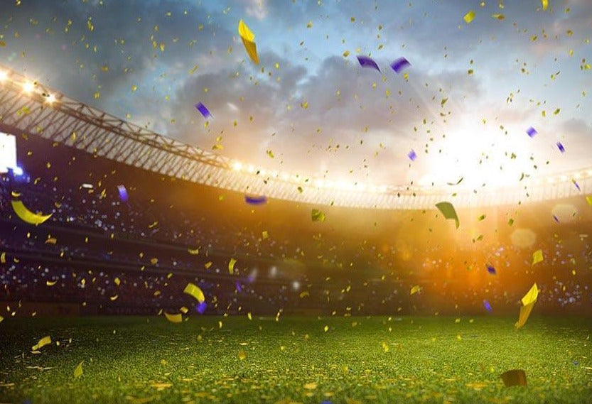 Stadium Confetti Green Lawn Champion Photo Backdrop G-679