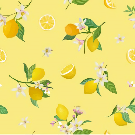 Lemon Flowers Summer Yellow Photography Backdrop GA-84