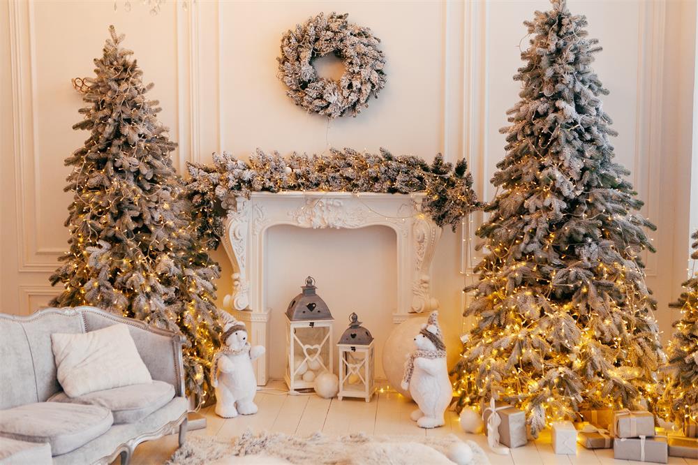toile de fond de Noël L'arbre du Nouvel An présente GG1