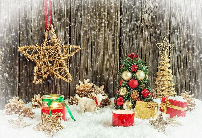 Toile De Fond De Noël Fond Bois Gx-1050