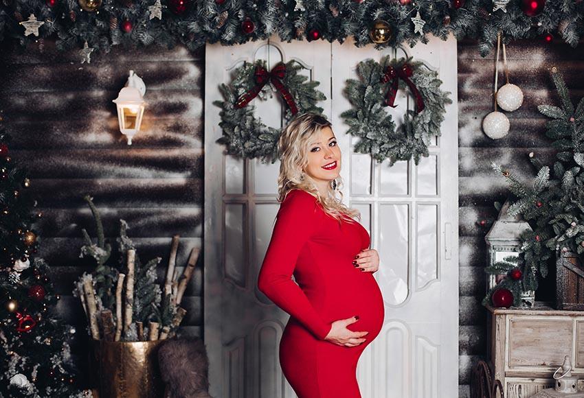 Toile De Fond De Porte Blanche Arbres De Noël Pour Décoration Gx-1055