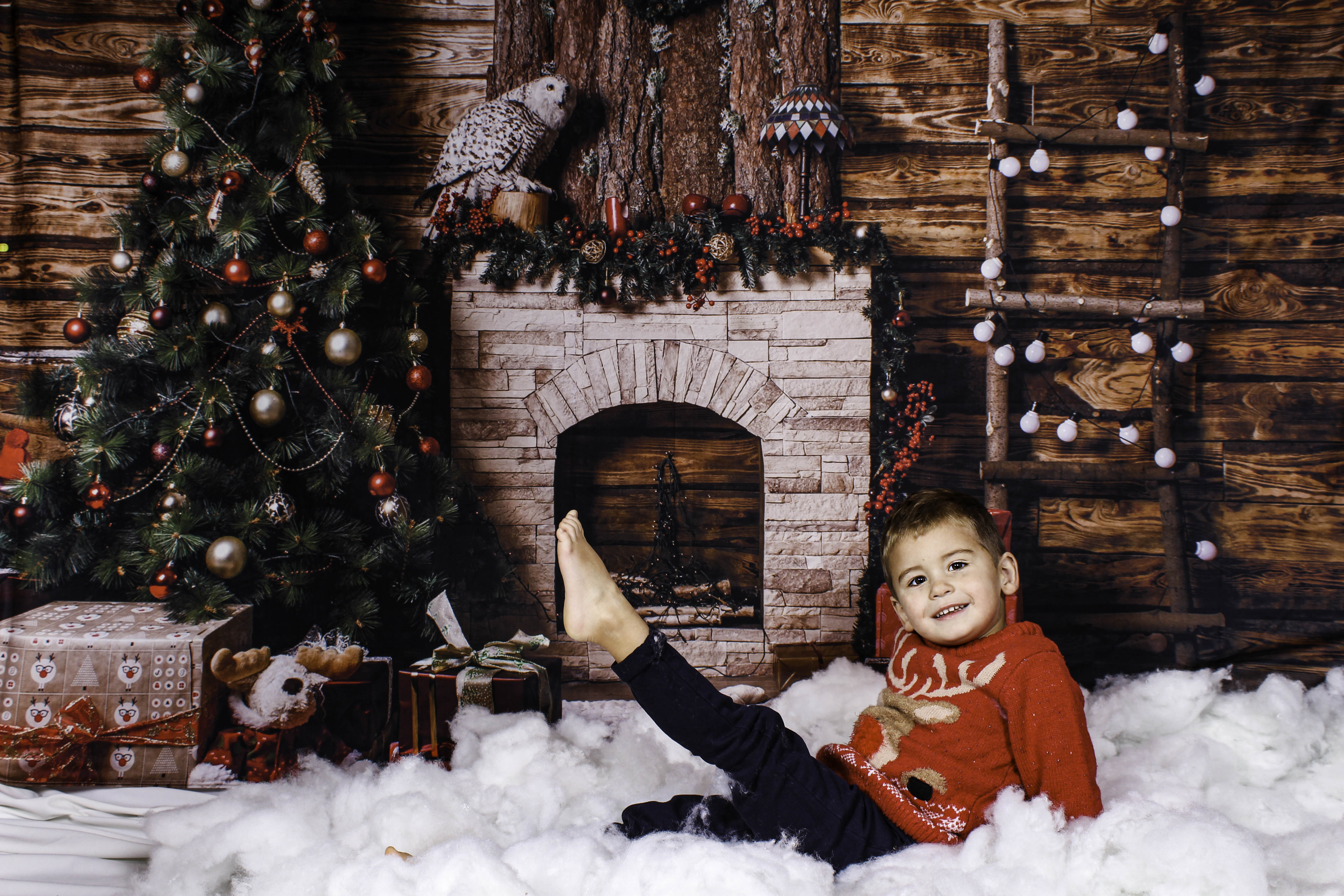 Fond De Noël En Bois Brun Pour La Décoration
