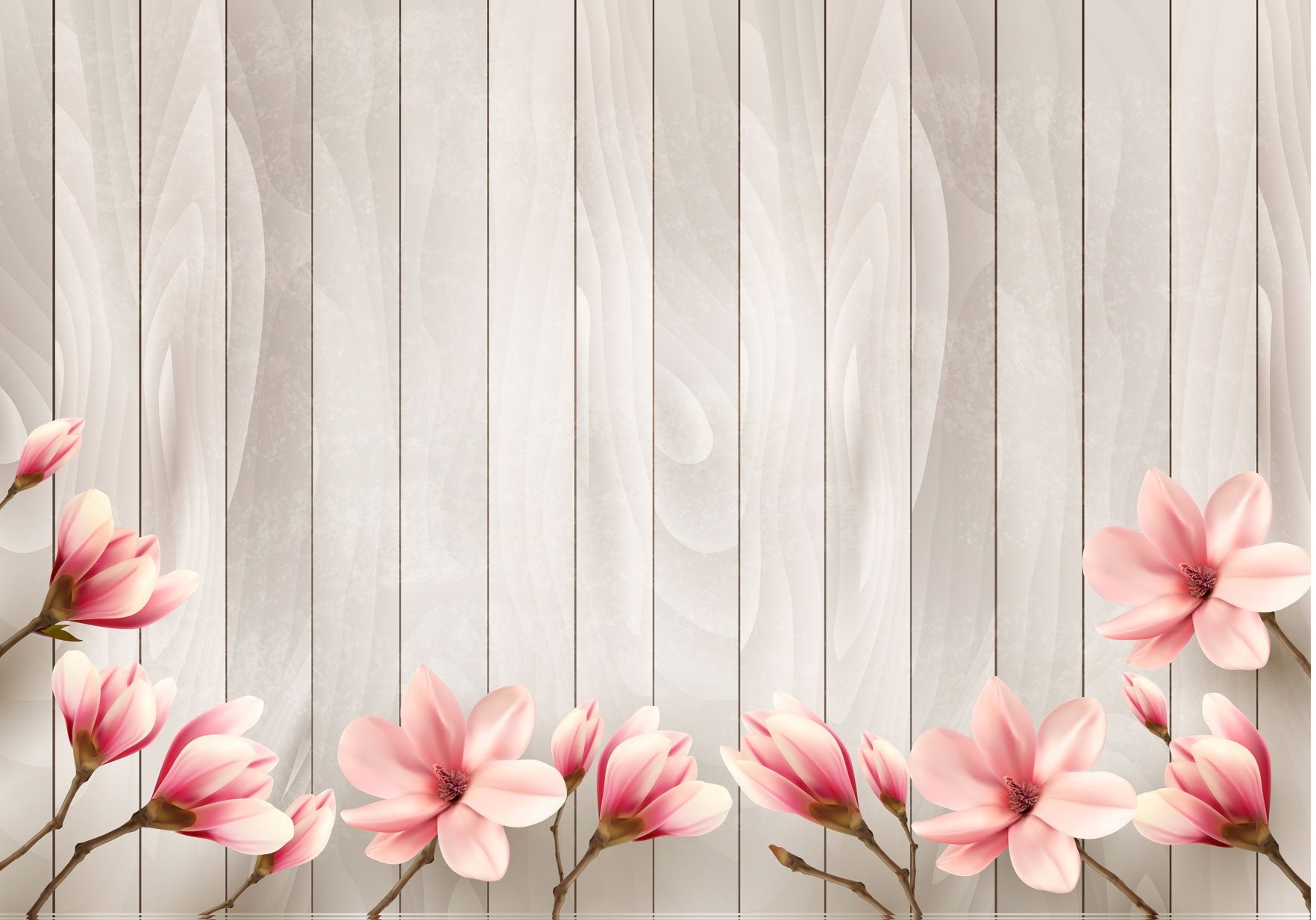 Toile de fond de fleurs Mur en bois pour une séance photo HJ03617