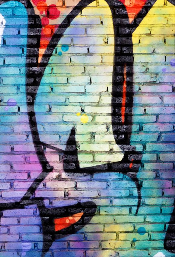 Toile de fond de mur de briques de graffiti pour la photographie J03173