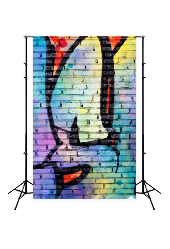Toile de fond de mur de briques de graffiti pour la photographie J03173