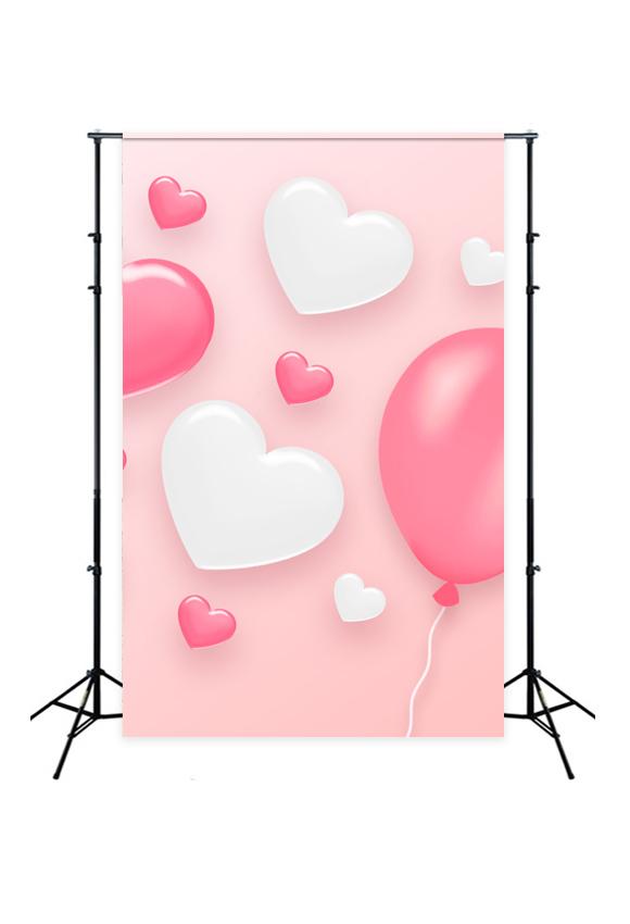 Valentine's Day Love Heart Balloons Backdrop for Photos J03214