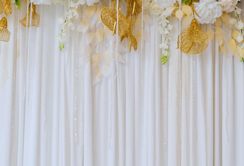 Toile de fond de Joyeux anniversaire rideaux blancs Toile de fond de douche de bébé J04272