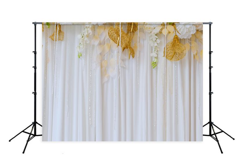 Toile de fond de Joyeux anniversaire rideaux blancs Toile de fond de douche de bébé J04272