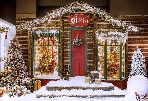 Christmas Gifts Gingerbread House Photography Backdrops KAT-28