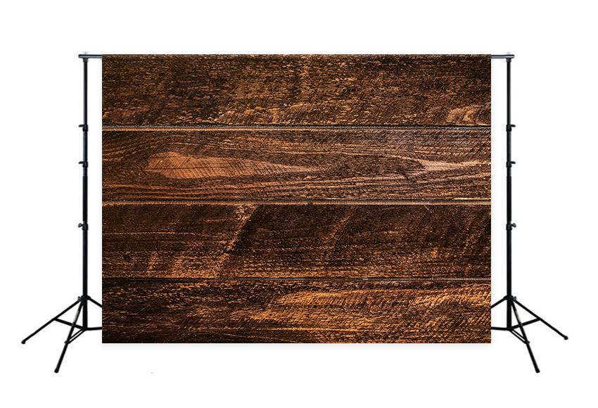Toile de fond de photographie en bois brun foncé pour les enfants Photo LM-H00182