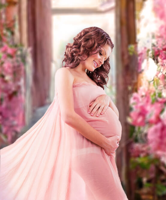 Toile de Fond Peinte de Couloir de Fleurs Roses M-26