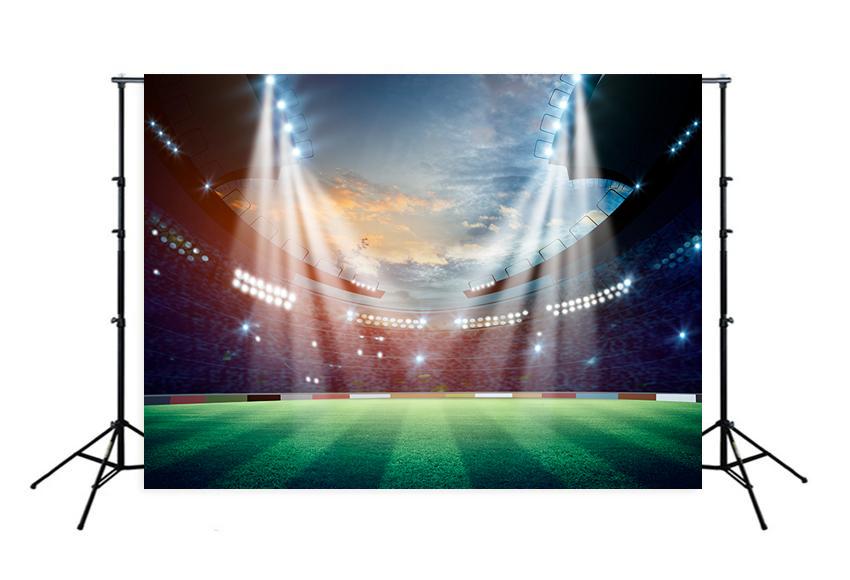 Night Football Field Spotlights s Sports Photo Booth Backdrop M063