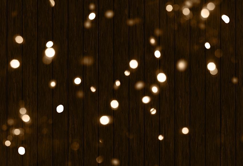 Bokeh Lights Wood Floor Photo Booth Backdrop M166
